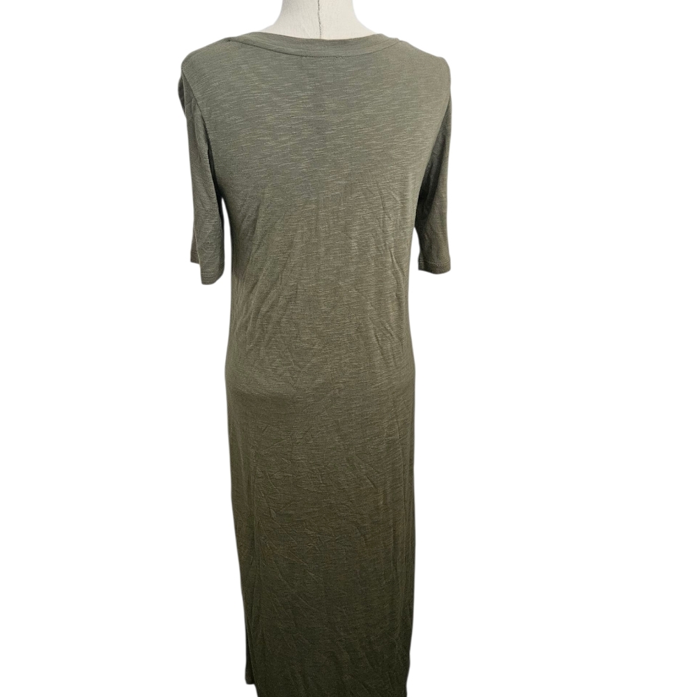 LILA ROSE Olive Green Maxi Slub T-Shirt Dress | SZ M - Picture 3 of 9
